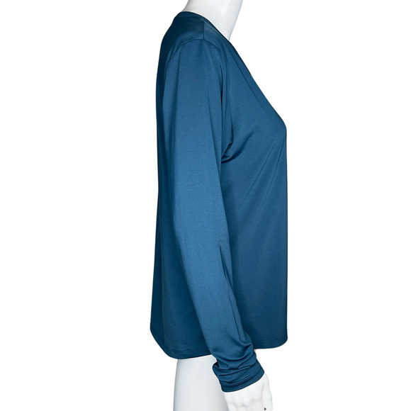 REI Shirt Womens Small Teal Blue Base Layer Top Layering Outdoors Cold Weather - Picture 2 of 7
